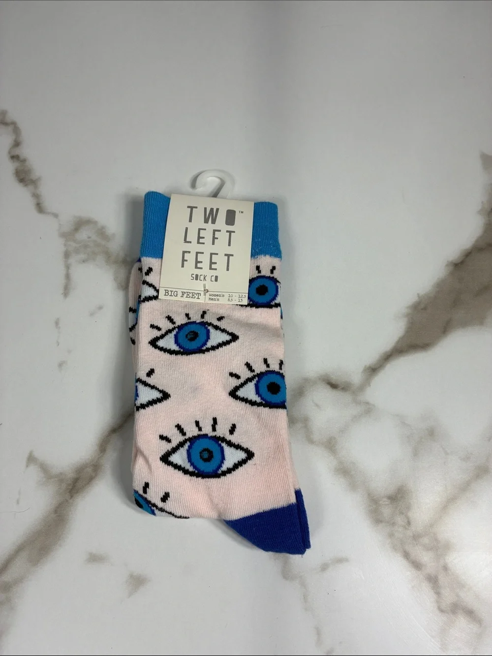 Two Left Feet Unisex Pink Eye Pattern Crew Socks